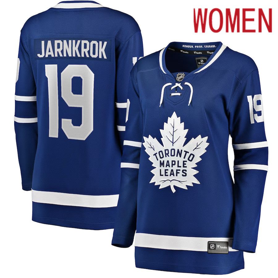 Women Toronto Maple Leafs 19 Calle Jarnkrok Fanatics Branded Blue Home Breakaway Player NHL Jersey